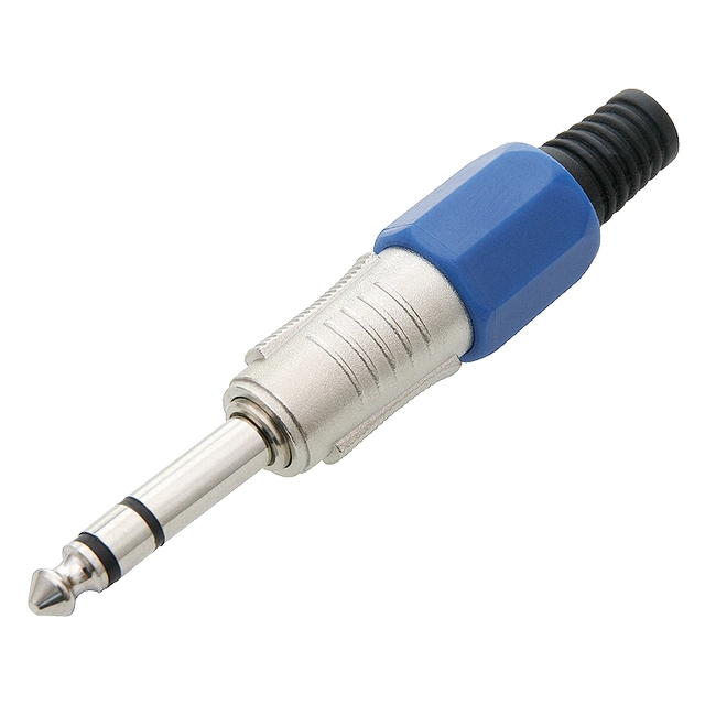 Conector jack 6,3 ST METAL AZUL HQ