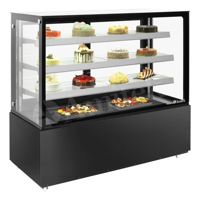 Confectionery display case, simple, capacity 670l, black, Velvet 1540B, Amitek 1140035