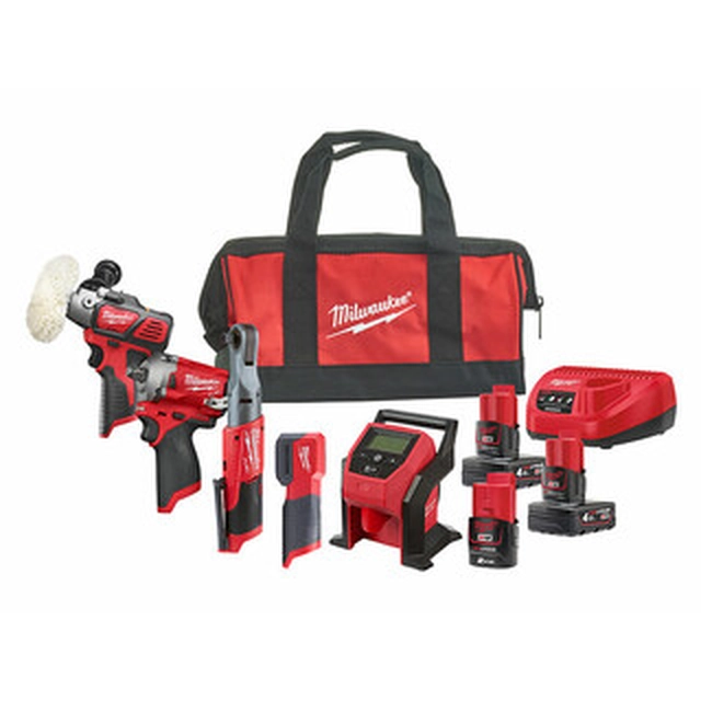 Confezione macchina Milwaukee M12FPP5A-423B in scatola di cartone