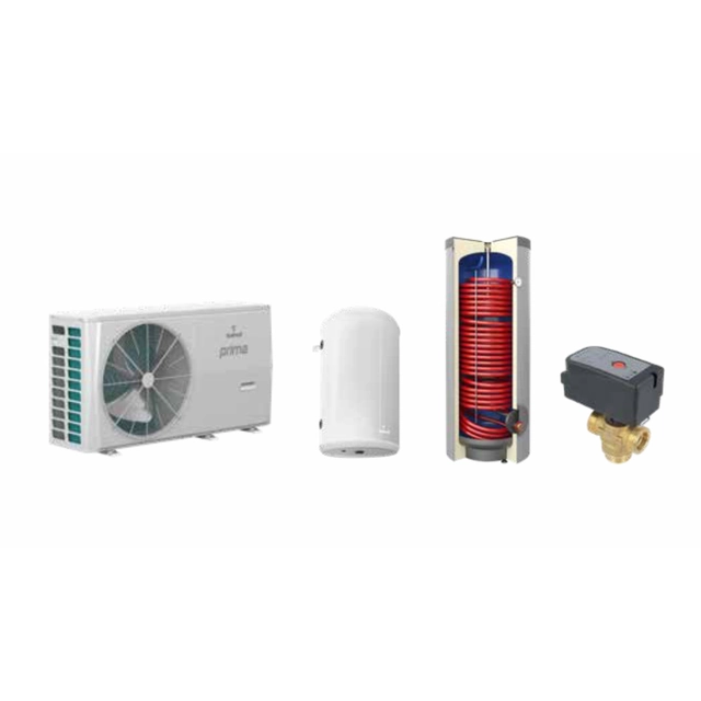 Conjunto bomba de calor Galmet Prima 12GT + Búfer SG(B)60 + Intercambiador de calor Tower Grand SGW(S)300 + válvula 3-drogowy con actuador para función ACS