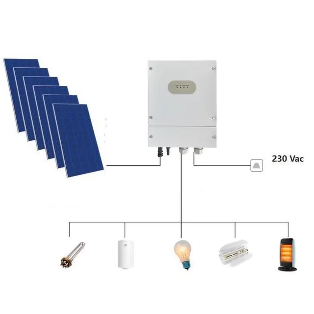 Conjunto de aquecimento de água, painéis 6x380W + Volt verde boost 3kW