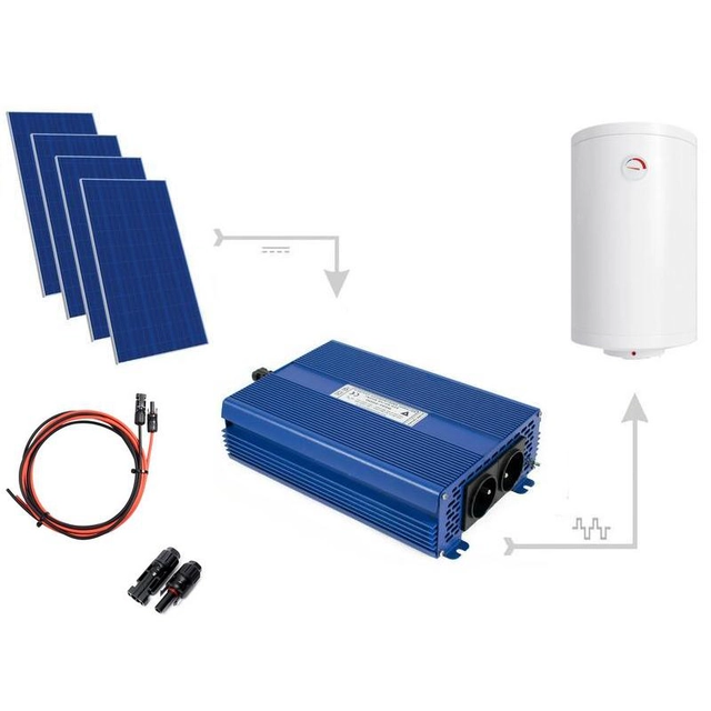 Conjunto de aquecimento de água TURBO 8x550W=4400W+kable 30m+eco reforço solar 4kW