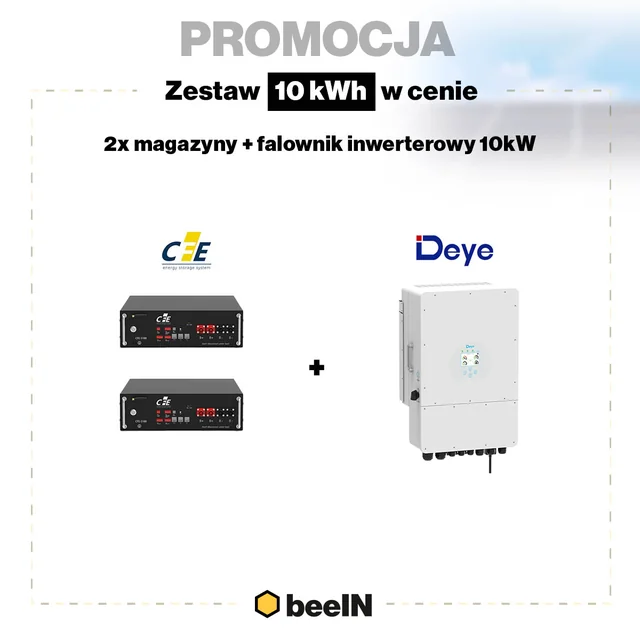 Conjunto de armazenamento de energia: Deye 10 kW Híbrido + 2 x CFE 5100