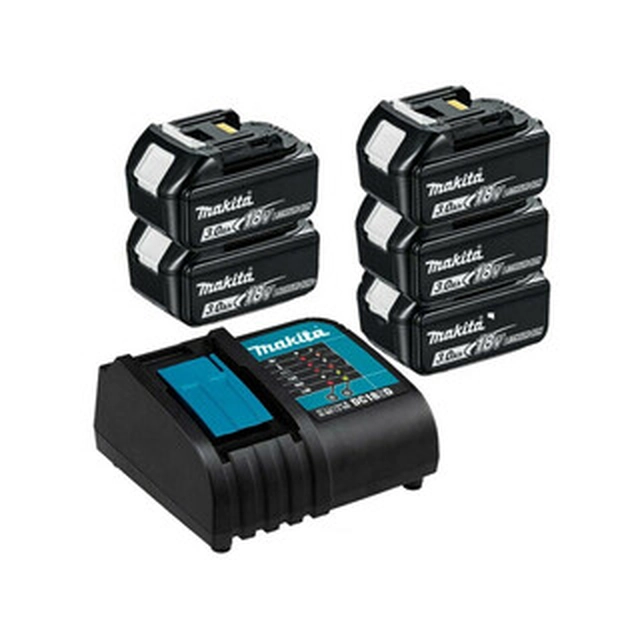 Conjunto de bateria e carregador Makita BL1830 + DC18RC 18 V | 3 Ah