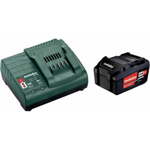Conjunto de bateria e carregador Metabo Basic-Set 1xLi-Ion 4,0Ah 18 V | 4 Ah