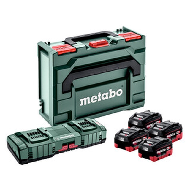 Conjunto de bateria e carregador Metabo Basic-Set 4x LiHD 10Ah +ASC 145 DUO +mB 18 V | 10 Ah