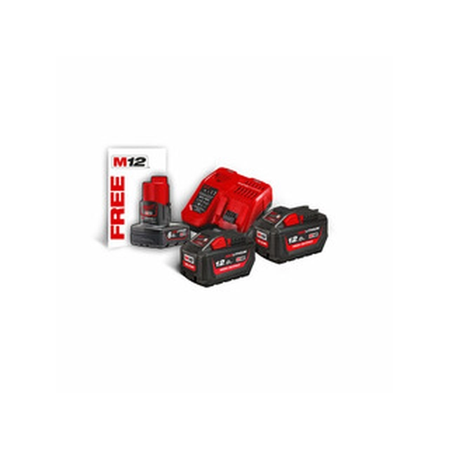 Conjunto de bateria e carregador Milwaukee M18HNRG-122 18 V | 12 Ah