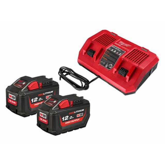 Conjunto de bateria e carregador Milwaukee M18HNRGO3-122 18 V | 12 Ah