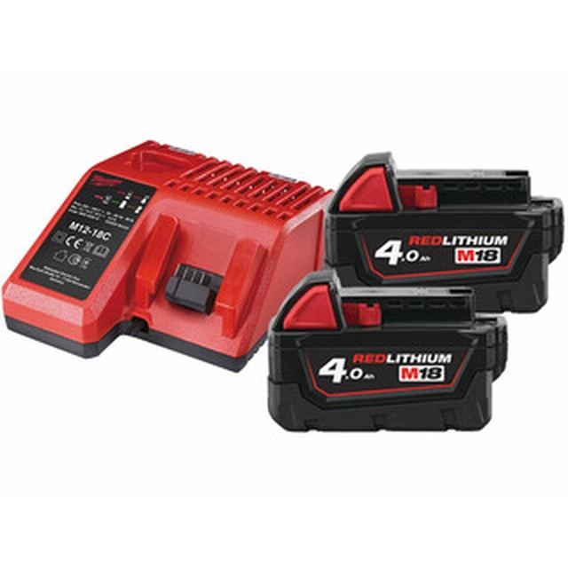 Conjunto de bateria e carregador Milwaukee M18NRG-402 18 V | 4 Ah