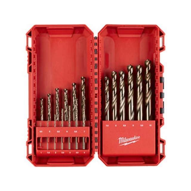 Conjunto de brocas de metal Milwaukee Red Cobalt hSS-G DIN 338 19 peças