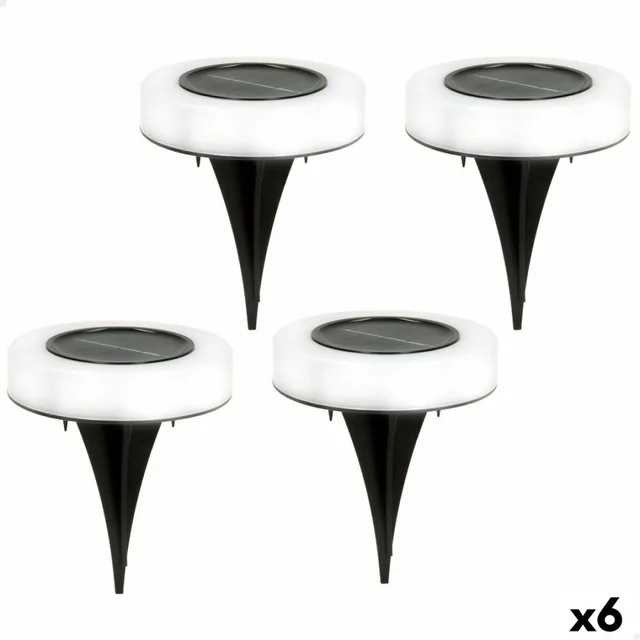 Conjunto de estacas solares de jardim Aktive 4 peças ABS 10,5 x 12,5 x 10,5 cm (6 Pcs)