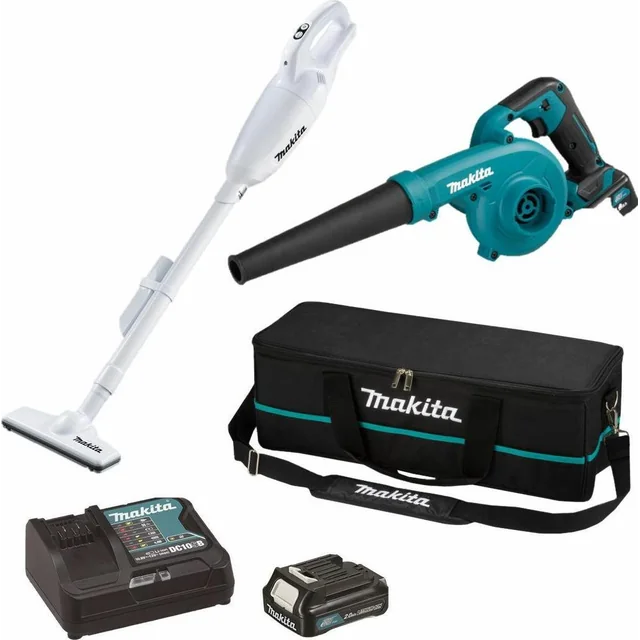 Conjunto de ferramentas elétricas Makita CONJUNTO DE ASPIRADOR MAKITA 12V CL108FD + VENTILADOR UB100D 1x2,0Ah SACO CLX245SAX1