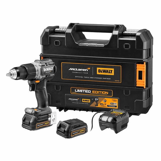 Conjunto de furadeira sem fio Dewalt McLaren DCD85ME2GT, 18 V