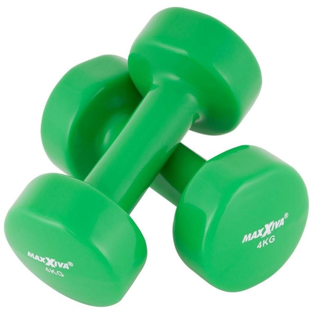 Conjunto de halteres de vinil MAXXIVA 2 x 4 kg, verde