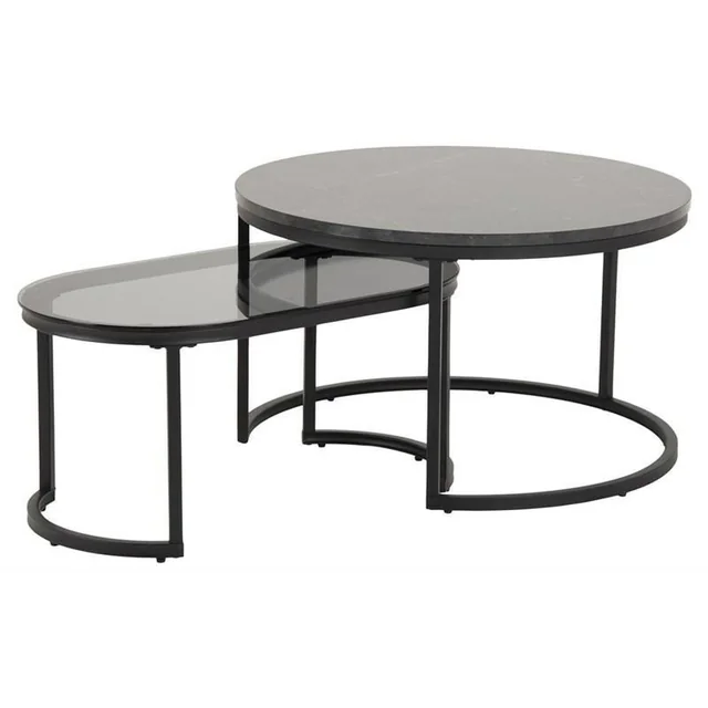 Conjunto de mesa oval Spiro fumado