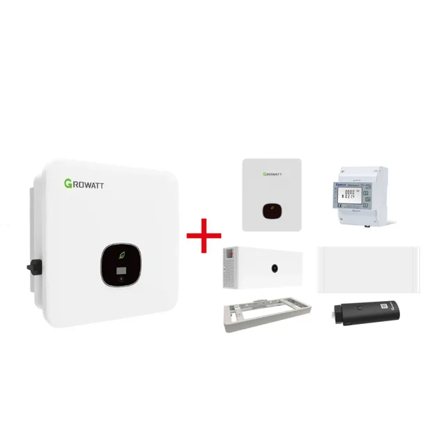 Conjunto híbrido GROWATT: MOD-5000TL3-XH(BP) 3-faz + batería APX 10kWh+podstawa+kontroler APX ​​​​98034+Smart Medidor 3-faz+WiFi-X+Backup caja