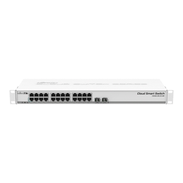 Conmutador inteligente en la nube, 24 x Gigabit, 2 x SFP+ 10Gbps - Mikrotik CSS326-24G-2S+RM