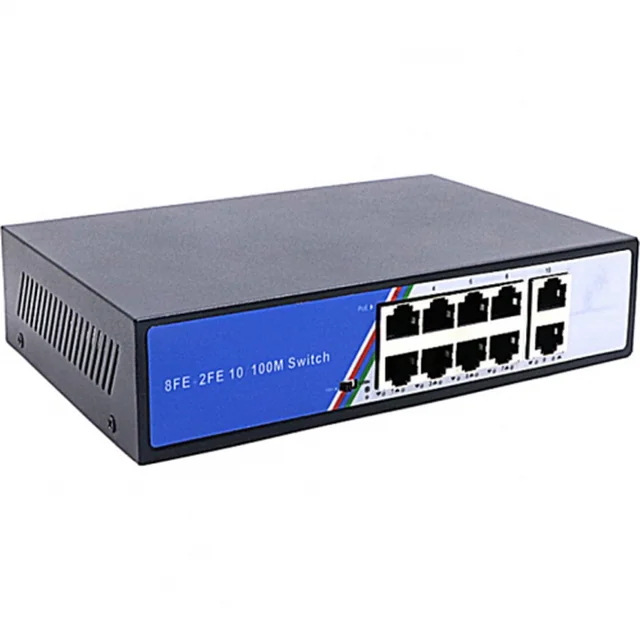 Conmutador PoE 8 10/100Mbps + 2 10/100/1000Mbps 125W - BestNPS NPS08F02GN