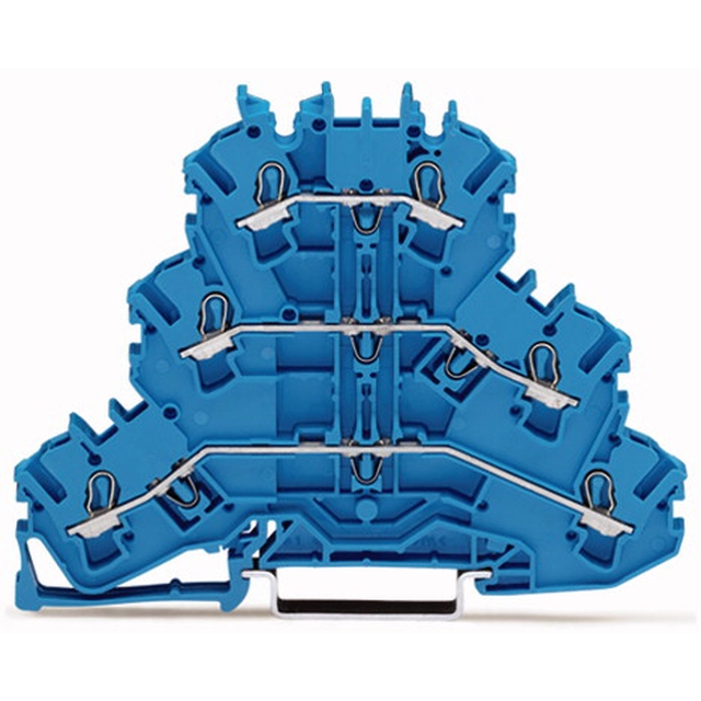 Connecteur Wago 3-piętrowa droit N/N/N 69,5x93,3mm bleu - 2002-3204