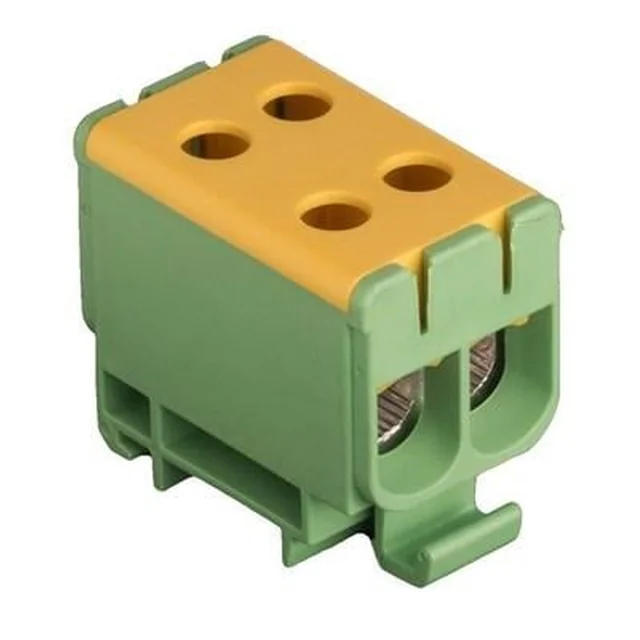 Connection terminal clamp 1 pole green yellow Cu-Al 4x50mm²​​​​​​​ mounting on DIN rail 35mm 145A (Al) 160A ( Cu)