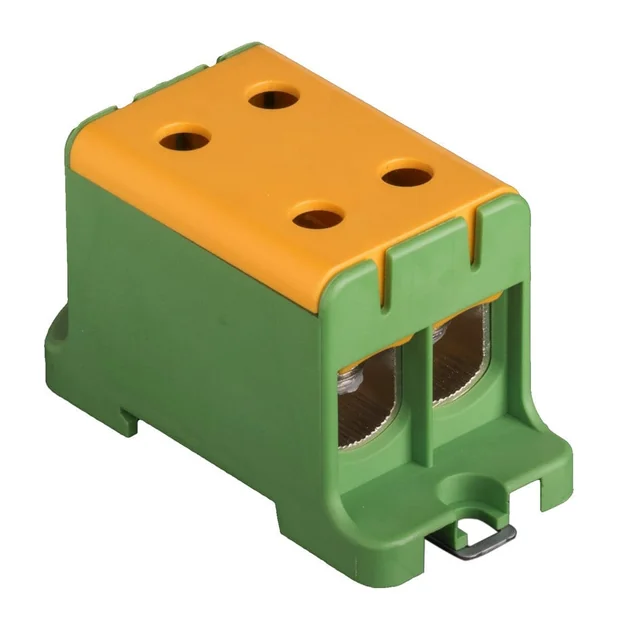 Connection terminal clamp 1 pole green yellow Cu-Al 4x95mm²​​​​​​​ mounting on DIN rail 35mm 220A (Al) 245A ( Cu)