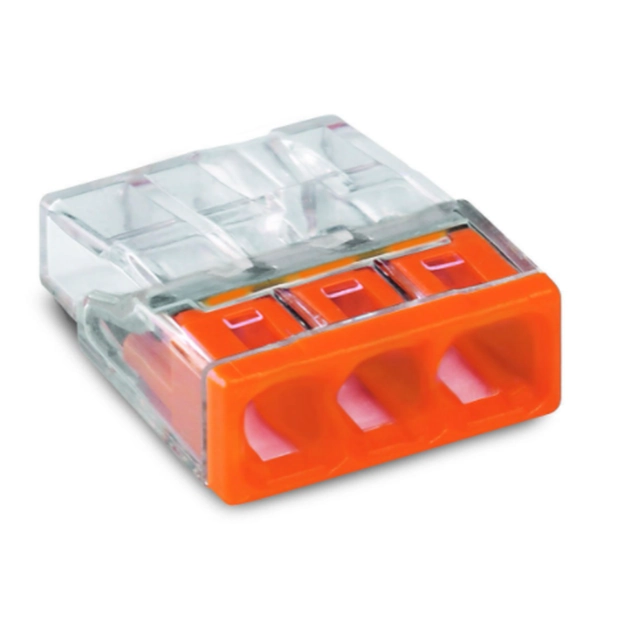 Connettore compatto arancione WAGO 3x0.5-2.5mm2 2273-203 100 pezzi