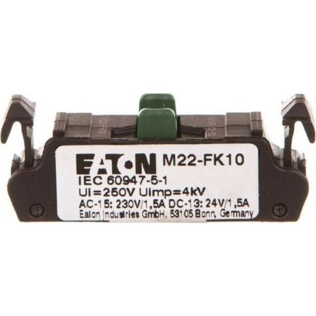 Contact auxiliaire plat Eaton 1Z montage frontal M22-FK10 (180792)