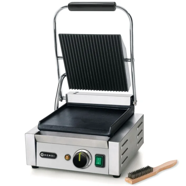 Contact contact grill grooved top smooth bottom 1800W - Hendi 263600
