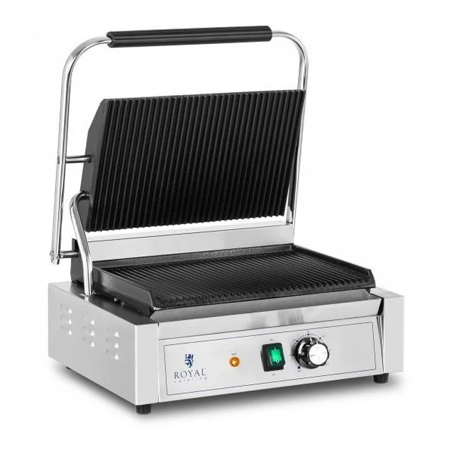 Contact grill - 2200 W - grooved ROYAL CATERING 10011992 RCPKG-2200-R
