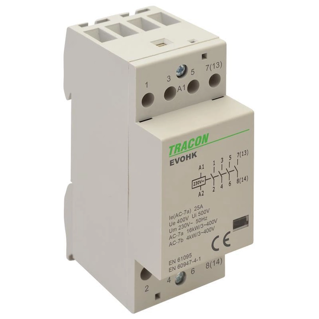 Contacteur d&#39;installation 230V 40A 4×NO EVOHK4-40