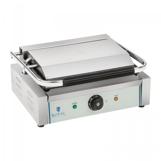 Contactgrill - 2200 W - gegroefd ROYAL CATERING 10010245 RCKG-2200-G