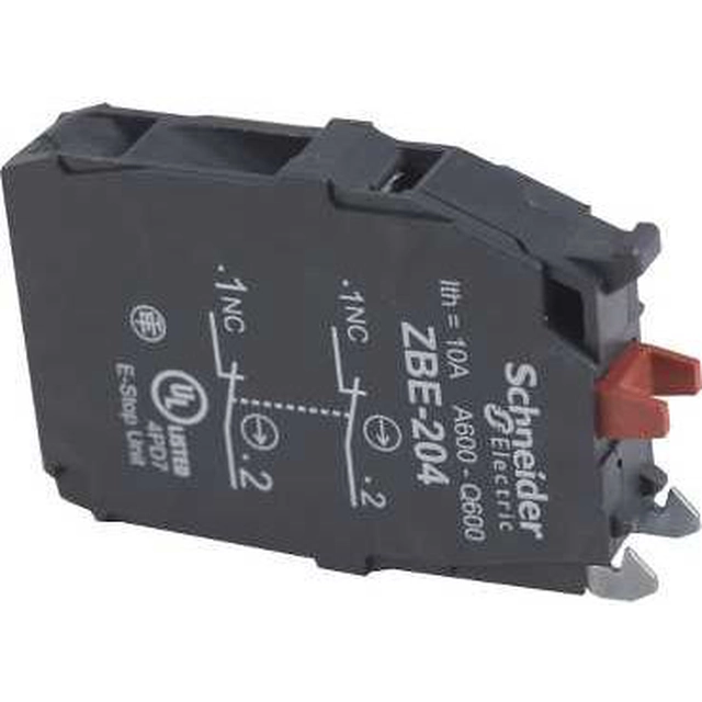 Contacto auxiliar Schneider Electric 2R montaje frontal (ZBE204)