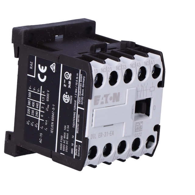 contactor auxiliar miniatura,3Z/1R, control 230VAC DILER-31-EA(230V50HZ,240V60HZ)