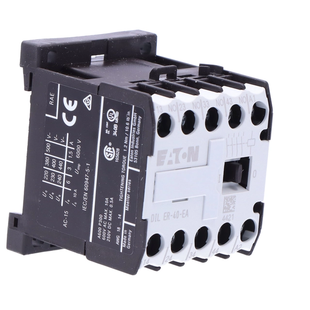 contactor auxiliar miniatural,4Z/0R, Control 230VAC DILER-40-EA(230V50HZ,240V60HZ)