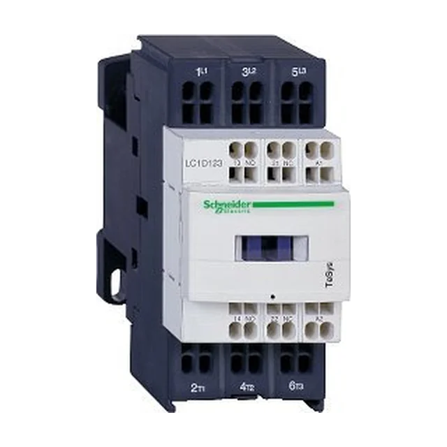 Contactor de potencia Schneider Electric I= 18A [AC-3], contactos ambiente 1NC+1NO, voltaje bobinas 24 V CC LC1D183BD