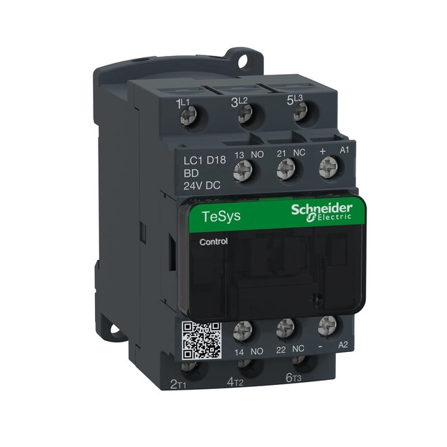 Contactor de potencia TeSys D AC3 18A 4P 1NO 1NC bobina 24VDC