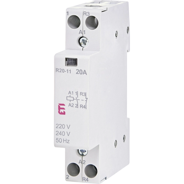 Contactor modular 20A stabiliți și întrerupeți contactul (1 modul 2-biegunowy) R 20-11 230V