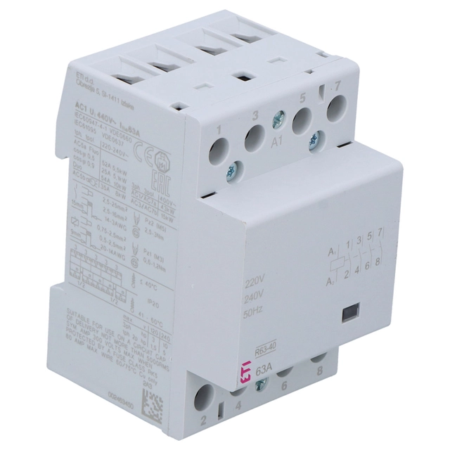 Contactor modular 63A 4 face contacte (3 module 4-biegunowy) R 63-40 230V