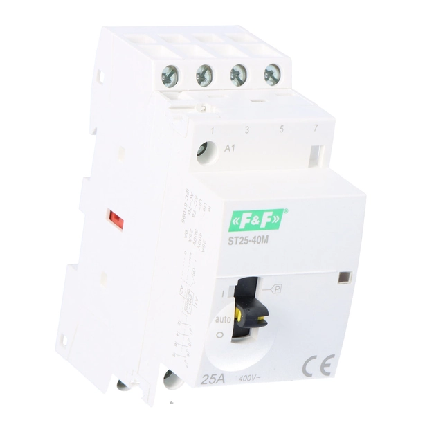 Contactor modular cu control manual, montare pe șină25A, contacte 4NO ST25-40-M