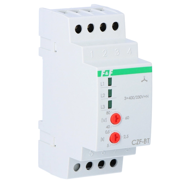 Contactul senzorului de dezintegrare și fază CZF-BT:1Z ,I=10A,regulowany timp de raspuns 0,5-15 nod.,2 module