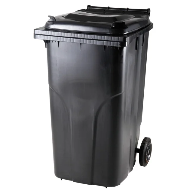 Container cu găleată pentru deșeuri și gunoi CERTIFICATE Europlast Austria - negru 240L