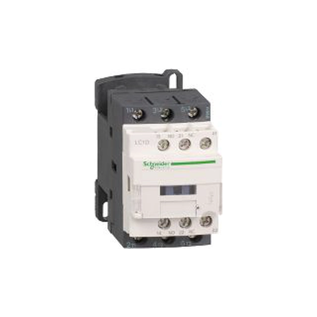 Contator de potência Schneider TeSys D AC3 25A 3P 1NO 1NC bobina 110VDC terminais de caixa (LC1D25FD)