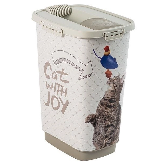 Contenedor de comida CODY 25 L, GATO CON ALEGRIA, plastico