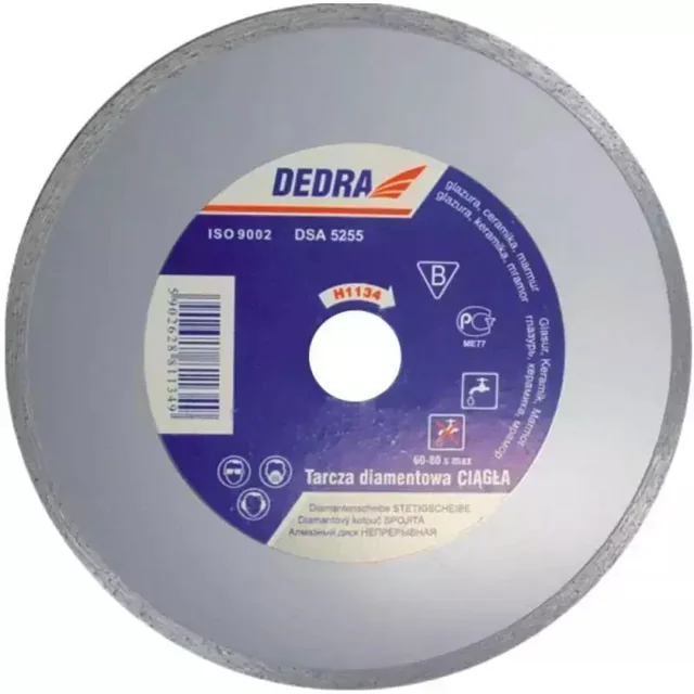 CONTINUOUS DIAMOND DISC FOR GLAZING, STONEWARE DEDRA H1137 300X25,4MM