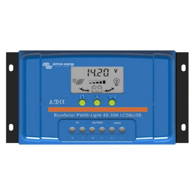 Controlador de carga solar Victron Energy BlueSolar PWM-LCD y USB 12/24V-10A 12V / 24V 10A