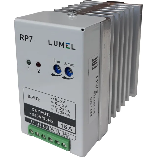 Controlador de potência Lumel RP7 108, 5 A, 1x230 V