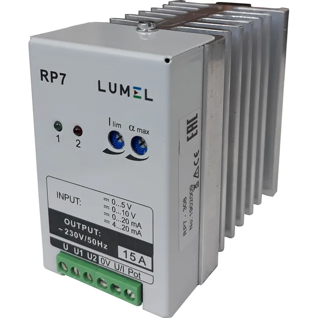 Controlador de potencia Lumel RP7 308, 15 A, 1x230 V