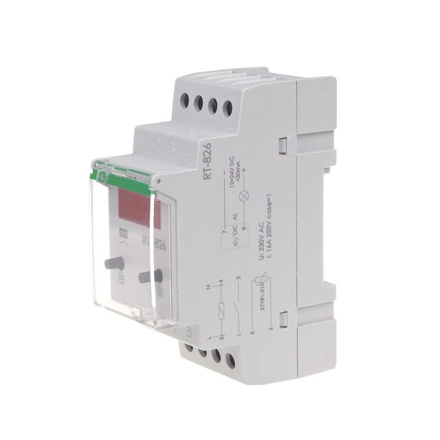 Controlador de temperatura sem sonda, digital, faixa de temperatura:-25÷130°C, contato:1Z, I=16A, 2 módulos