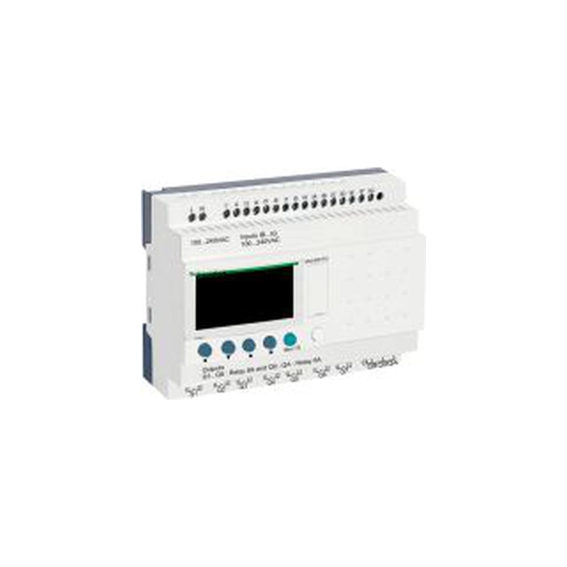 Controlador programável Schneider 16 entradas 10 saídas 100-240V AC RTC/LCD Zelio (SR3B261FU)