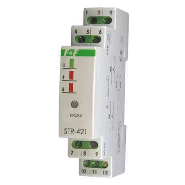 Controler rulou F&F STR-421, cu două butoane, 1,5 A, 230 V AC, pentru șină DIN